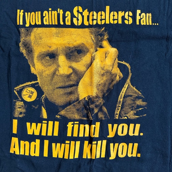 Steelers x Liam Neeson Taken Men’s XL T Shirt - Picture 2 of 6